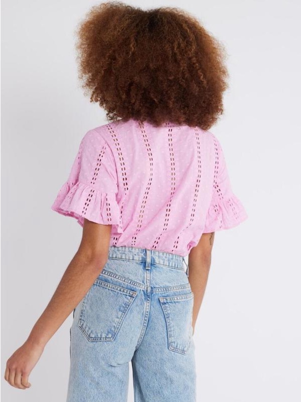 Mille Vanessa Top Bubblegum Polka Dot Eyelet - Picture 5 of 8